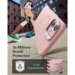 ESR รุ่น Cloud Soft Case with Stash Stand (HaloLock) - เคส iPhone 16 Plus - สี Pink