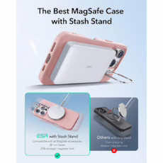 ESR รุ่น Cloud Soft Case with Stash Stand (HaloLock) - เคส iPhone 16 Pro - สี Pink