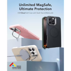 ESR รุ่น Cloud Soft Case with Stash Stand (HaloLock) - เคส iPhone 16 Pro Max - สี Pink