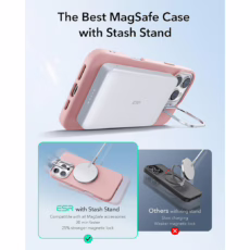 ESR รุ่น Cloud Soft Case with Stash Stand (HaloLock) - เคส iPhone 16 Pro Max - สี Pink