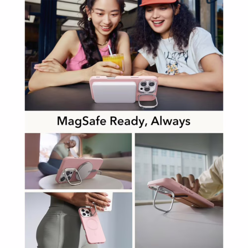ESR รุ่น Cloud Soft Case with Stash Stand (HaloLock) - เคส iPhone 16 Pro Max - สี Pink