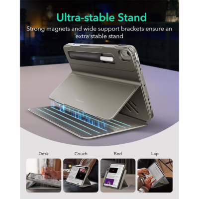 ESR รุ่น Shift Magnetic Case - เคส iPad Air 11" (2025/2024), iPad Air 10.9" (5th/4th Gen), iPad Pro 11" (1st Gen) - สี Titanium