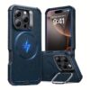 ESR รุ่น Cyber Armor Case with Stash Stand (HaloLock) - เคส iPhone 16 Pro Max - สี Navy Blue