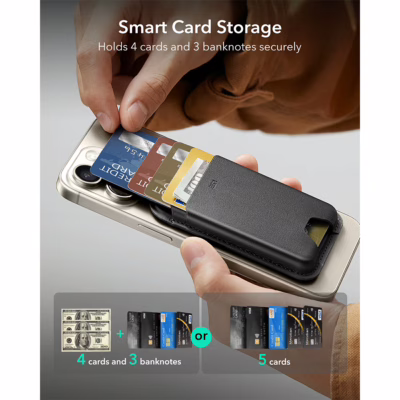 ESR รุ่น Magnetic Wallet Boost (HaloLock) - ที่เก็บบัตรติดหลังมือถือ - สี Black