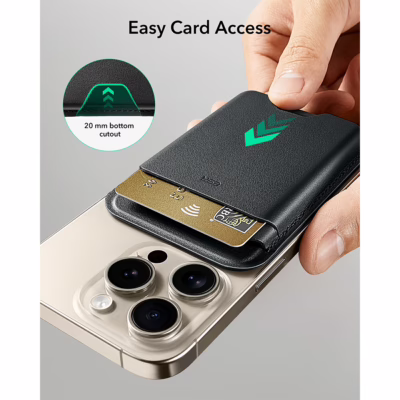 ESR รุ่น Magnetic Wallet Boost (HaloLock) - ที่เก็บบัตรติดหลังมือถือ - สี Black