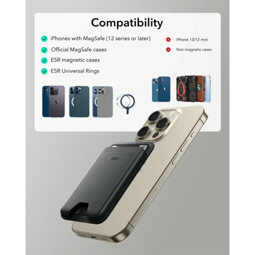 ESR รุ่น Magnetic Wallet Boost (HaloLock) - ที่เก็บบัตรติดหลังมือถือ - สี Black - Image 9