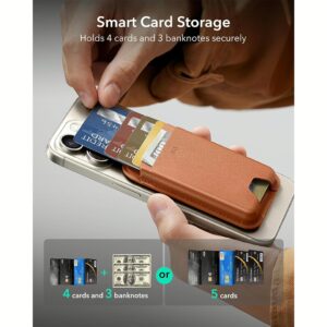 ESR รุ่น Magnetic Wallet Boost (HaloLock) - ที่เก็บบัตรติดหลังมือถือ - สี Brown
