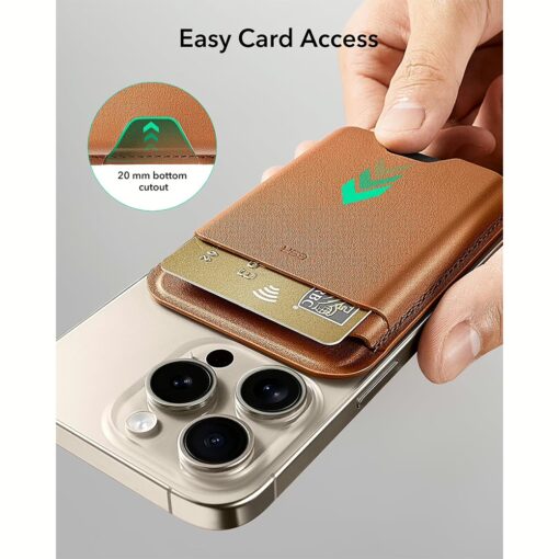 ESR รุ่น Magnetic Wallet Boost (HaloLock) - ที่เก็บบัตรติดหลังมือถือ - สี Brown - Image 5