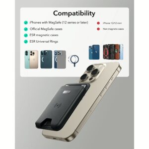 ESR รุ่น Geo Wallet Boost (HaloLock) - ที่เก็บบัตรติดหลังมือถือ - สี Black