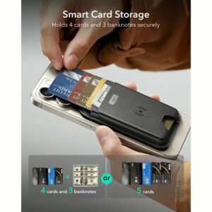 ESR รุ่น Geo Wallet Boost (HaloLock) - ที่เก็บบัตรติดหลังมือถือ - สี Black