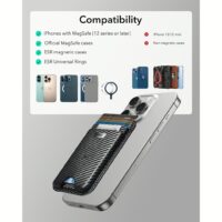 ESR รุ่น Geo Wallet Boost (HaloLock) - ที่เก็บบัตรติดหลังมือถือ - สี Black Carbon Fiber