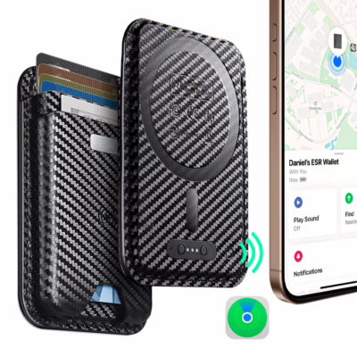 ESR รุ่น Geo Wallet Boost (HaloLock) - ที่เก็บบัตรติดหลังมือถือ - สี Black Carbon Fiber
