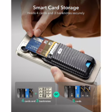ESR รุ่น Geo Wallet Boost (HaloLock) - ที่เก็บบัตรติดหลังมือถือ - สี Black Carbon Fiber