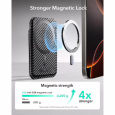 ESR รุ่น Geo Wallet Boost (HaloLock) - ที่เก็บบัตรติดหลังมือถือ - สี Black Carbon Fiber