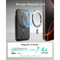 ESR รุ่น Geo Wallet Boost (HaloLock) - ที่เก็บบัตรติดหลังมือถือ - สี Black Carbon Fiber