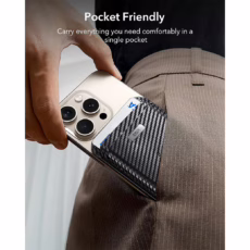 ESR รุ่น Geo Wallet Boost (HaloLock) - ที่เก็บบัตรติดหลังมือถือ - สี Black Carbon Fiber