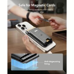 ESR รุ่น Geo Wallet Boost (HaloLock) - ที่เก็บบัตรติดหลังมือถือ - สี Black Carbon Fiber