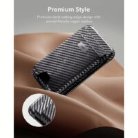 ESR รุ่น Geo Wallet Boost (HaloLock) - ที่เก็บบัตรติดหลังมือถือ - สี Black Carbon Fiber