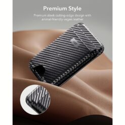 ESR รุ่น Geo Wallet Boost (HaloLock) - ที่เก็บบัตรติดหลังมือถือ - สี Black Carbon Fiber