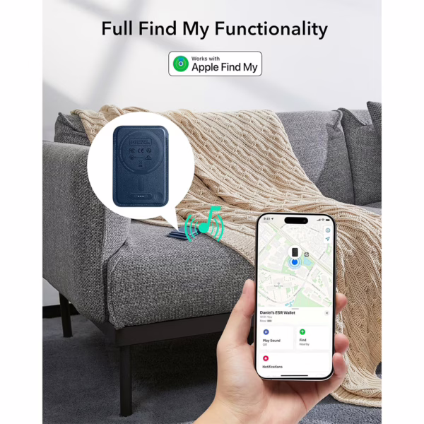 ESR รุ่น Geo Wallet Boost (HaloLock) - ที่เก็บบัตรติดหลังมือถือ - สี Dark Blue