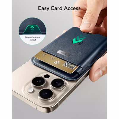 ESR รุ่น Geo Wallet Boost (HaloLock) - ที่เก็บบัตรติดหลังมือถือ - สี Dark Blue