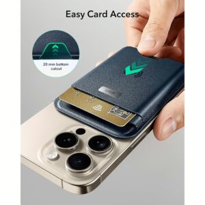 ESR รุ่น Geo Wallet Boost (HaloLock) - ที่เก็บบัตรติดหลังมือถือ - สี Dark Blue