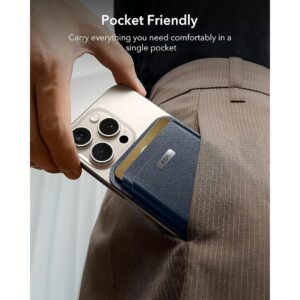 ESR รุ่น Geo Wallet Boost (HaloLock) - ที่เก็บบัตรติดหลังมือถือ - สี Dark Blue