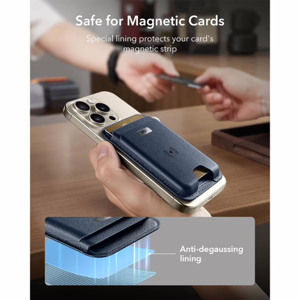 ESR รุ่น Geo Wallet Boost (HaloLock) - ที่เก็บบัตรติดหลังมือถือ - สี Dark Blue