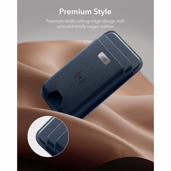 ESR รุ่น Geo Wallet Boost (HaloLock) - ที่เก็บบัตรติดหลังมือถือ - สี Dark Blue