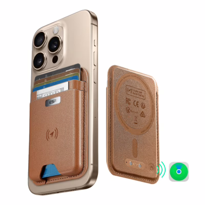 ESR รุ่น Geo Wallet Boost (HaloLock) - ที่เก็บบัตรติดหลังมือถือ - สี Brown