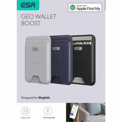 ESR รุ่น Geo Wallet Boost (HaloLock) - ที่เก็บบัตรติดหลังมือถือ - สี Brown