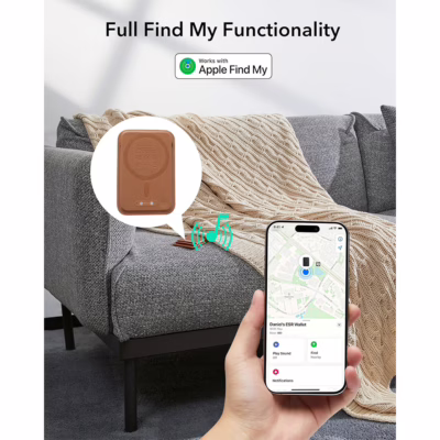 ESR รุ่น Geo Wallet Boost (HaloLock) - ที่เก็บบัตรติดหลังมือถือ - สี Brown