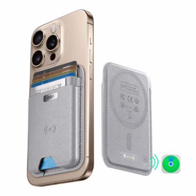 ESR รุ่น Geo Wallet Boost (HaloLock) - ที่เก็บบัตรติดหลังมือถือ - สี Grey