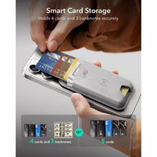 ESR รุ่น Geo Wallet Boost (HaloLock) - ที่เก็บบัตรติดหลังมือถือ - สี Grey