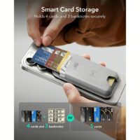 ESR รุ่น Geo Wallet Boost (HaloLock) - ที่เก็บบัตรติดหลังมือถือ - สี Grey