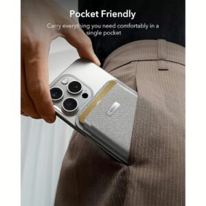 ESR รุ่น Geo Wallet Boost (HaloLock) - ที่เก็บบัตรติดหลังมือถือ - สี Grey