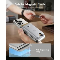 ESR รุ่น Geo Wallet Boost (HaloLock) - ที่เก็บบัตรติดหลังมือถือ - สี Grey