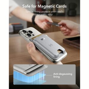 ESR รุ่น Geo Wallet Boost (HaloLock) - ที่เก็บบัตรติดหลังมือถือ - สี Grey