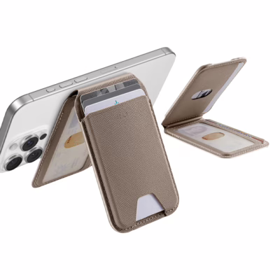 ESR รุ่น Aura Wallet Stand (HaloLock) - ที่เก็บบัตรติดหลังมือถือ - สี Elephant Gray