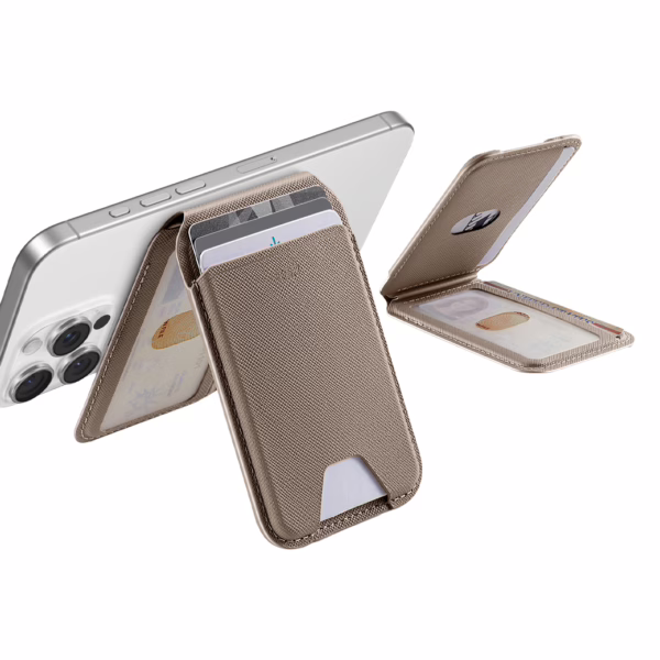 ESR รุ่น Aura Wallet Stand (HaloLock) - ที่เก็บบัตรติดหลังมือถือ - สี Elephant Gray