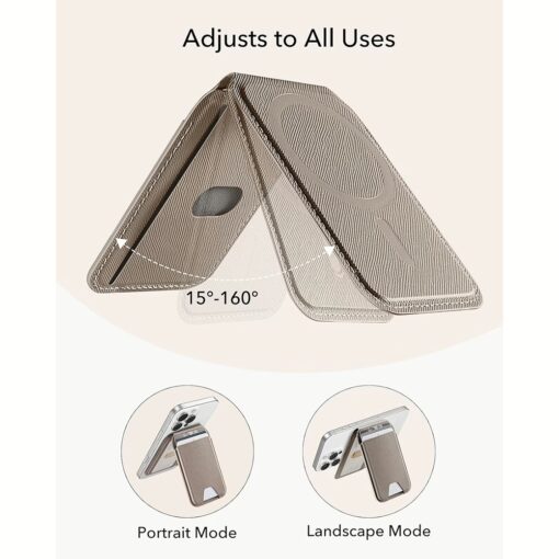 ESR รุ่น Aura Wallet Stand (HaloLock) - ที่เก็บบัตรติดหลังมือถือ - สี Elephant Gray - Image 4