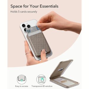 ESR รุ่น Aura Wallet Stand (HaloLock) - ที่เก็บบัตรติดหลังมือถือ - สี Elephant Gray