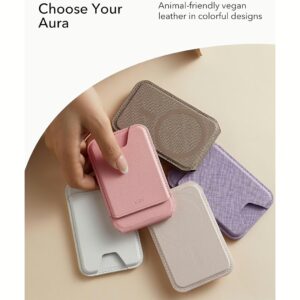ESR รุ่น Aura Wallet Stand (HaloLock) - ที่เก็บบัตรติดหลังมือถือ - สี Elephant Gray