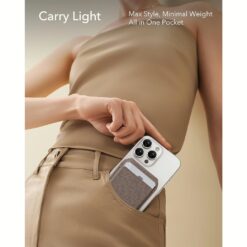 ESR รุ่น Aura Wallet Stand (HaloLock) - ที่เก็บบัตรติดหลังมือถือ - สี Elephant Gray