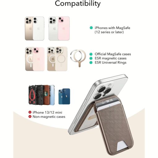 ESR รุ่น Aura Wallet Stand (HaloLock) - ที่เก็บบัตรติดหลังมือถือ - สี Elephant Gray - Image 9