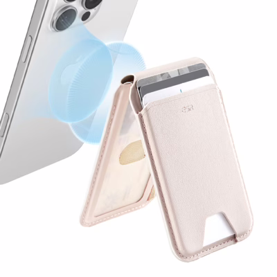 ESR รุ่น Aura Wallet Stand (HaloLock) - ที่เก็บบัตรติดหลังมือถือ - สี Cream Beige