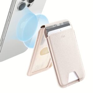 ESR รุ่น Aura Wallet Stand (HaloLock) - ที่เก็บบัตรติดหลังมือถือ - สี Cream Beige