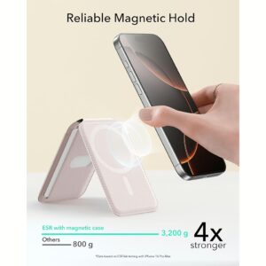 ESR รุ่น Aura Wallet Stand (HaloLock) - ที่เก็บบัตรติดหลังมือถือ - สี Cream Beige