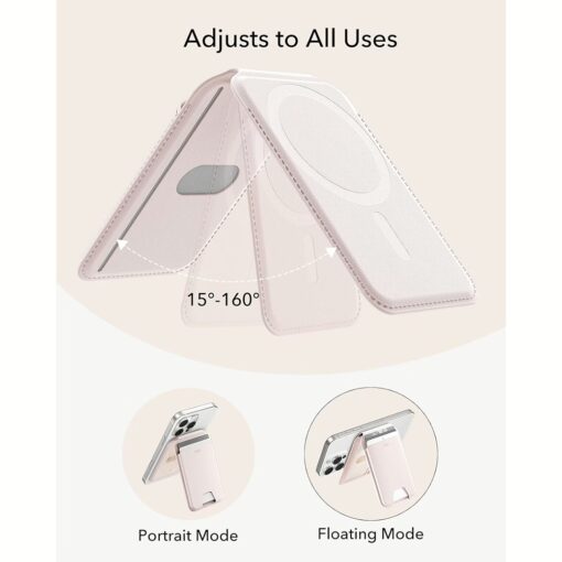 ESR รุ่น Aura Wallet Stand (HaloLock) - ที่เก็บบัตรติดหลังมือถือ - สี Cream Beige - Image 4