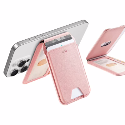 ESR รุ่น Aura Wallet Stand (HaloLock) - ที่เก็บบัตรติดหลังมือถือ - สี Pink